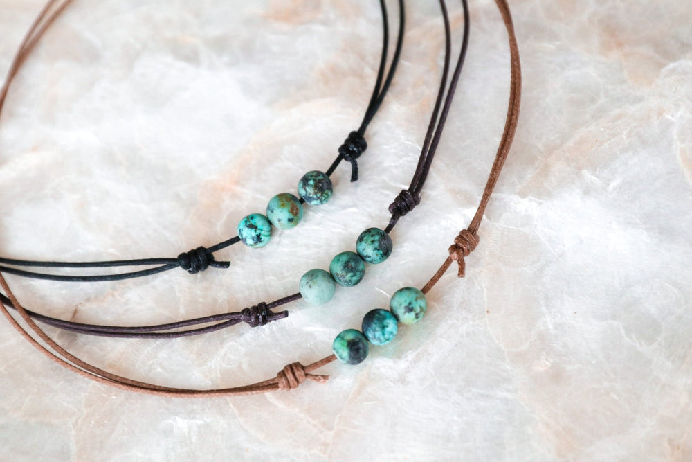 African Turquoise Beaded Necklace - SAME SUN CO