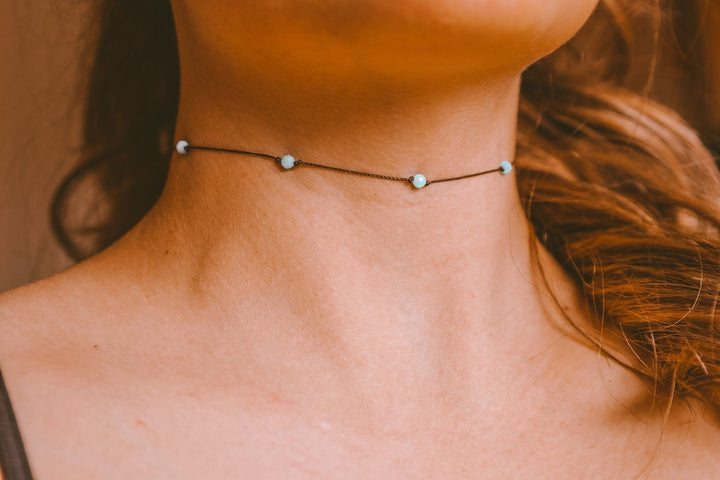 Amazonite Crystal Choker Necklace - SAME SUN CO