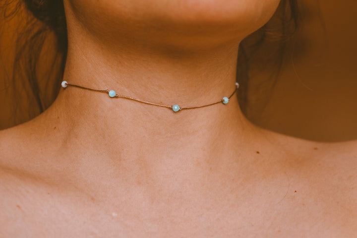 Amazonite Crystal Choker Necklace - SAME SUN CO