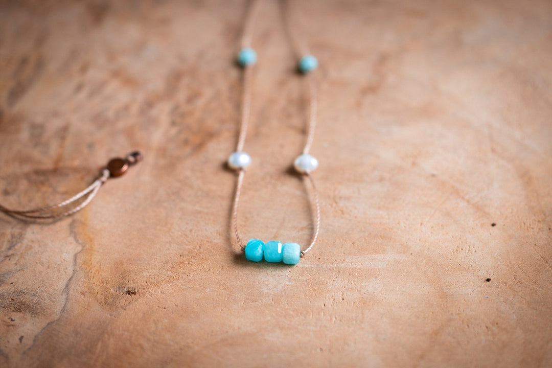 Amazonite Pearl Necklace - SAME SUN CO