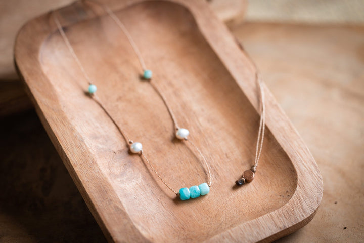 Amazonite Pearl Necklace - SAME SUN CO