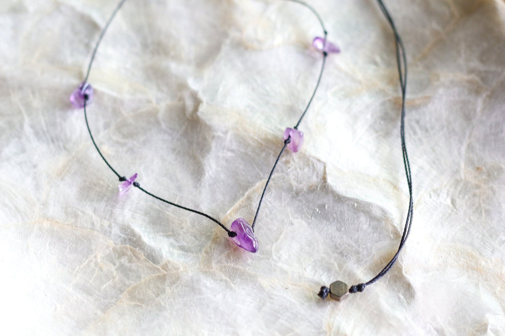 Amethyst Chip Crystal Choker - SAME SUN CO