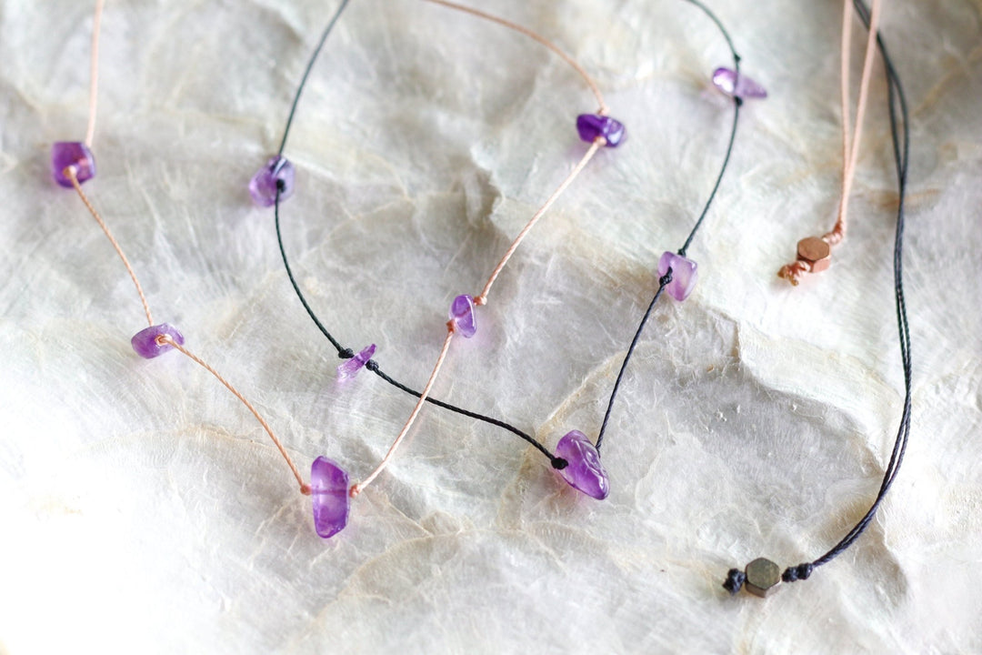 Amethyst Chip Crystal Choker - SAME SUN CO