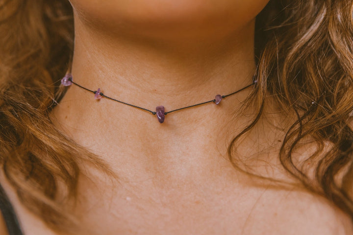 Amethyst Chip Crystal Choker - SAME SUN CO