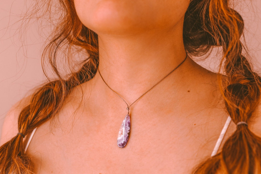 Amethyst Crystal Pendant Necklace - SAME SUN CO