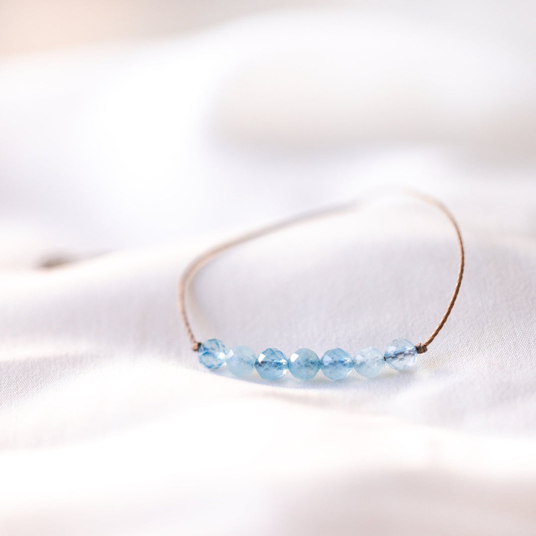 Aquamarine Bar Bracelet - SAME SUN CO