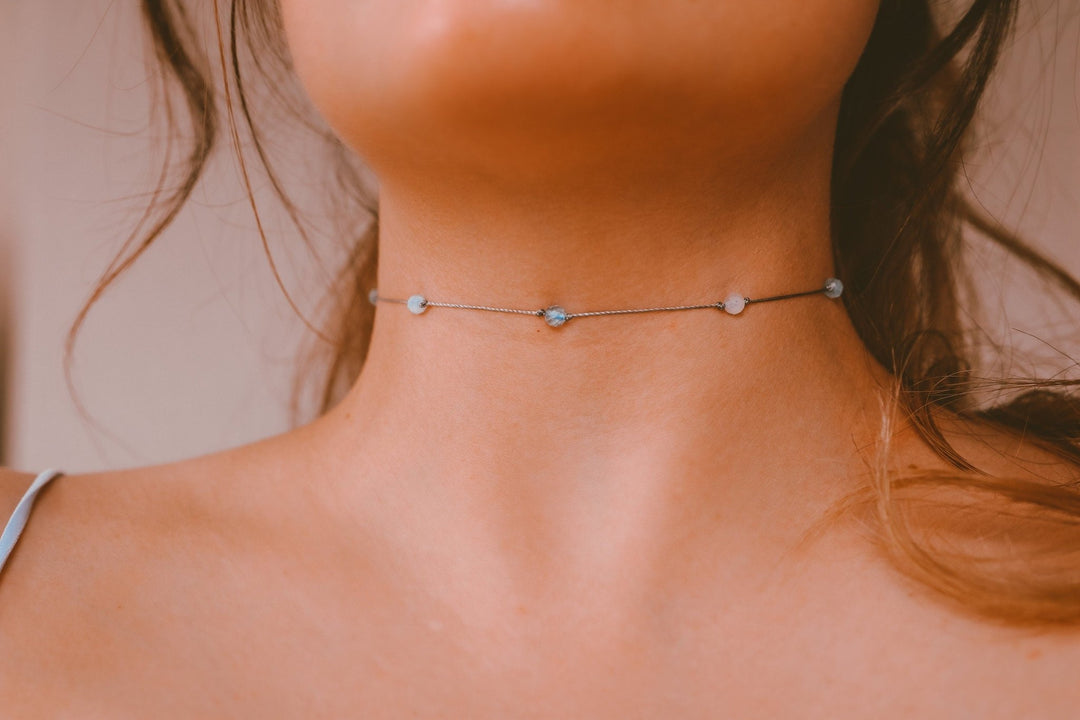 Aquamarine Choker Necklace - SAME SUN CO