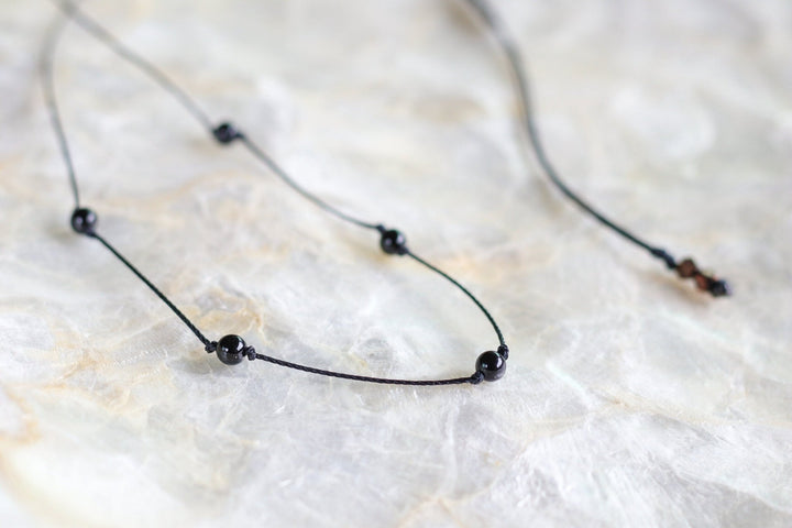 Beaded Black Onyx Choker Necklace - SAME SUN CO