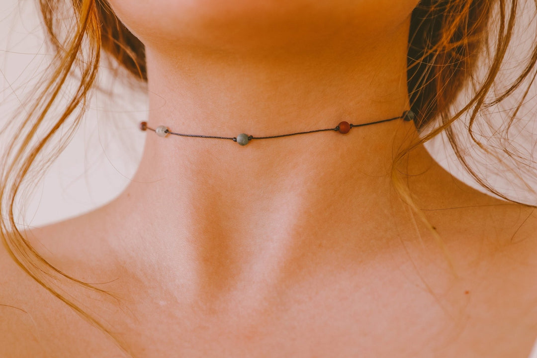 Beaded Bloodstone Choker - SAME SUN CO