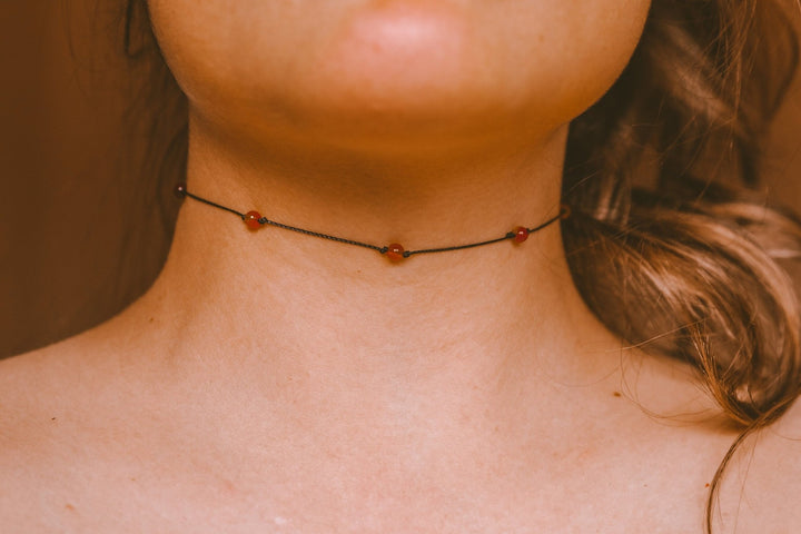 Beaded Carnelian Choker - SAME SUN CO