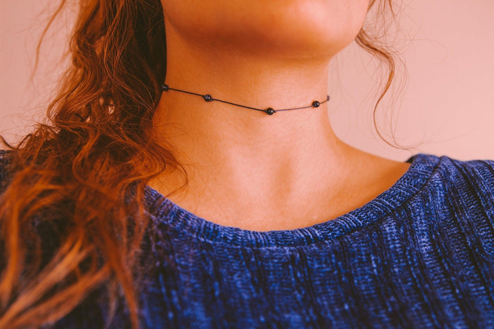 Beaded Goldstone Choker Necklace - SAME SUN CO