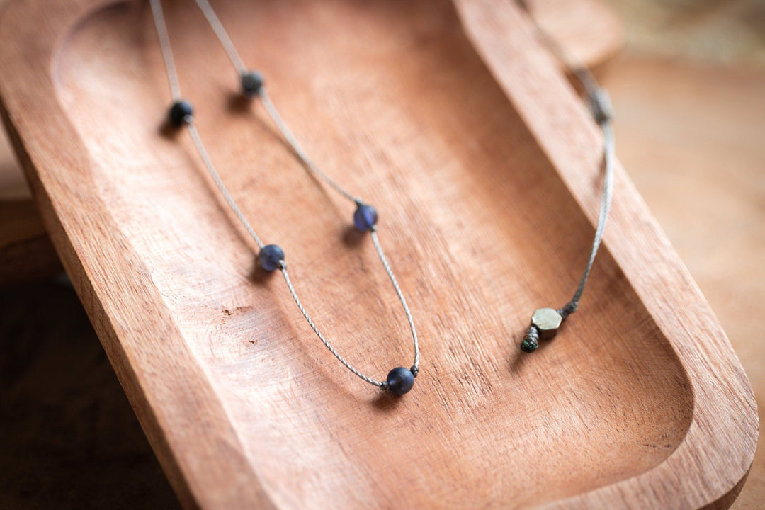 Beaded Iolite Choker Necklace - SAME SUN CO