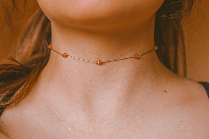 Beaded Sunstone Choker - SAME SUN CO