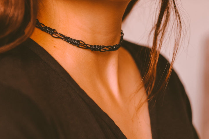 Black Choker Macrame Necklace - SAME SUN CO