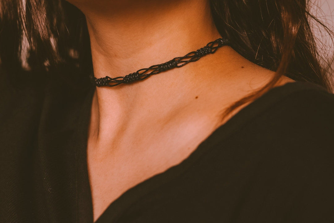 Black Choker Macrame Necklace - SAME SUN CO