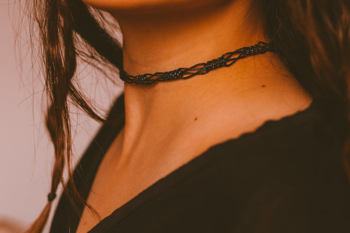 Black Choker Macrame Necklace - SAME SUN CO