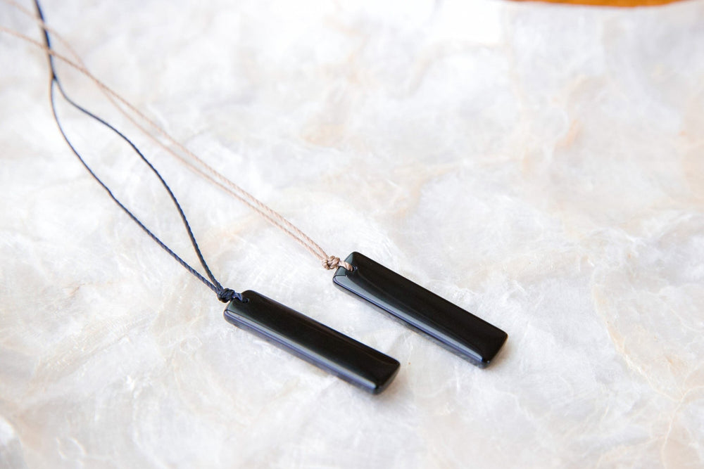 Black Obsidian Pendant Necklace - SAME SUN CO