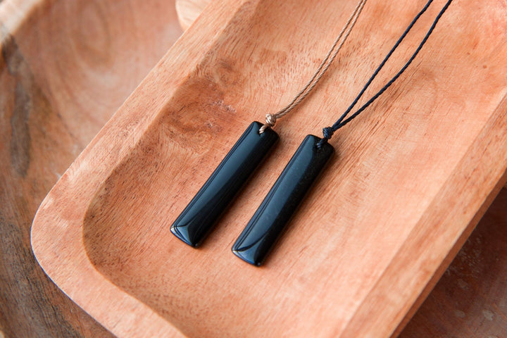 Black Obsidian Pendant Necklace - SAME SUN CO