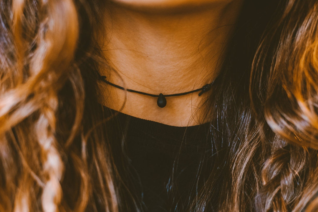 Black Teardrop Choker Necklace - SAME SUN CO