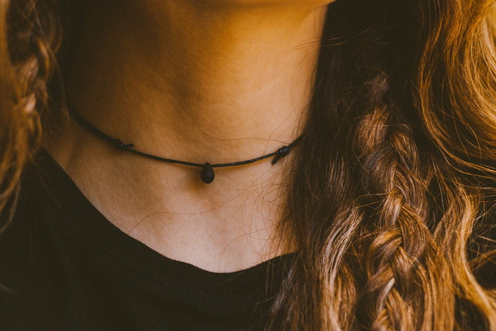 Black Teardrop Choker Necklace - SAME SUN CO