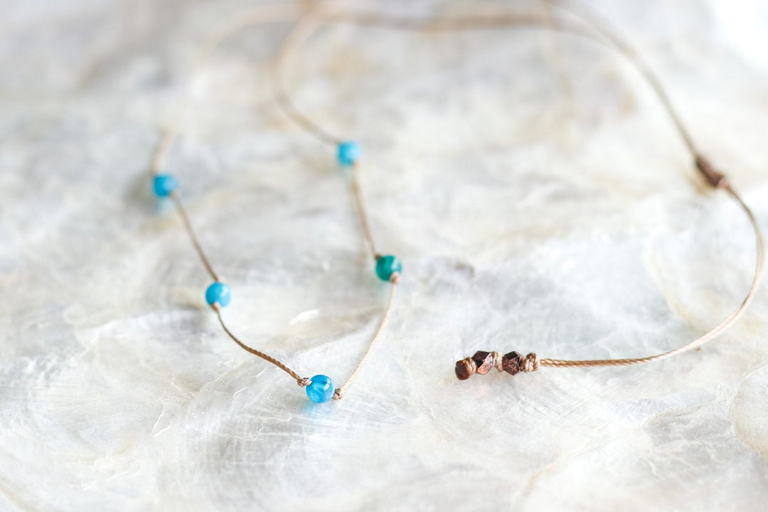 Blue Apatite Crystal Necklace - SAME SUN CO