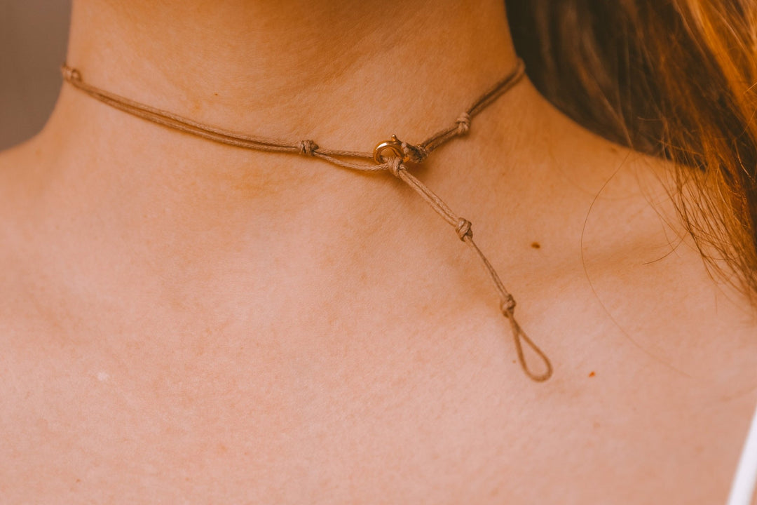 Brown Layered Teardrop Choker Necklace - SAME SUN CO