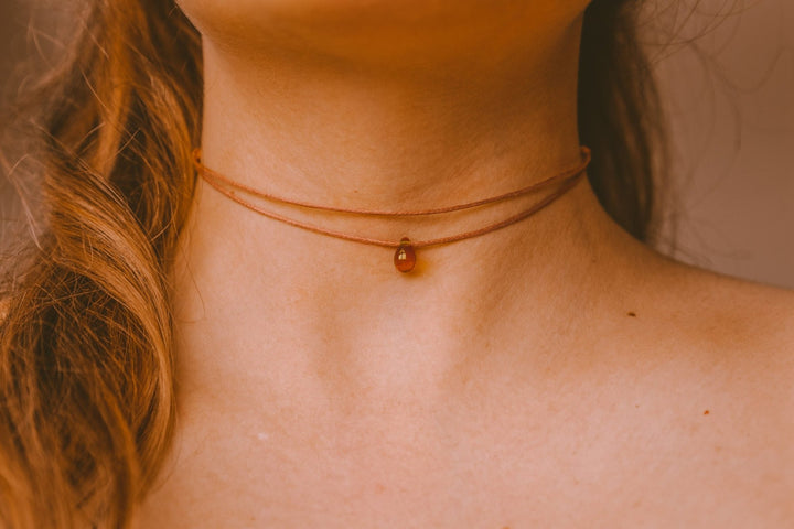 Brown Layered Teardrop Choker Necklace - SAME SUN CO