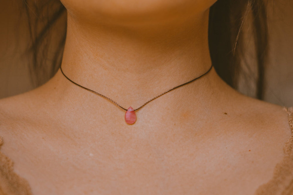 Cherry Quartz Drop Necklace - SAME SUN CO