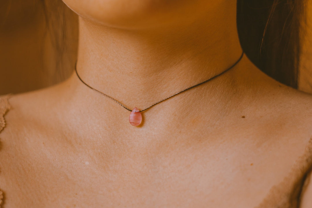 Cherry Quartz Drop Necklace - SAME SUN CO