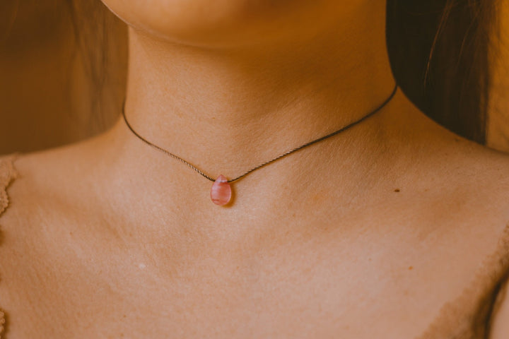 Cherry Quartz Drop Necklace - SAME SUN CO