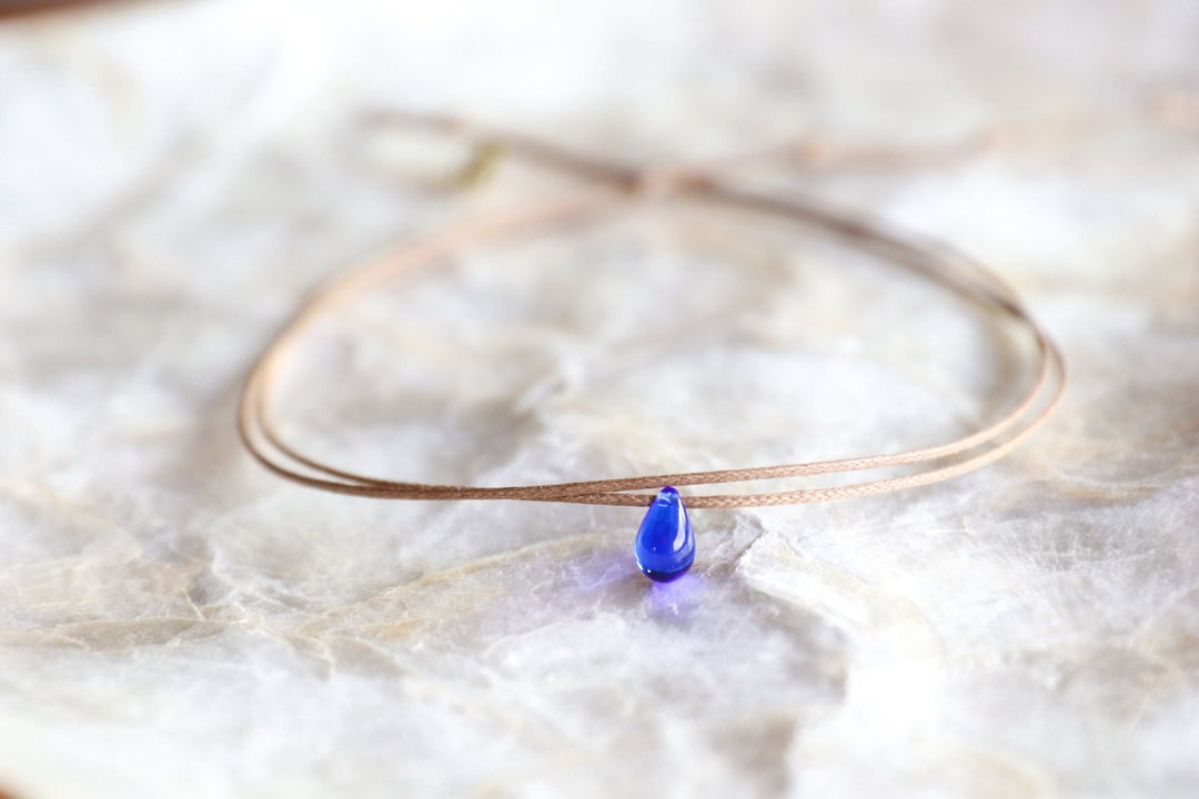 Cobalt Blue Teardrop Necklace - SAME SUN CO