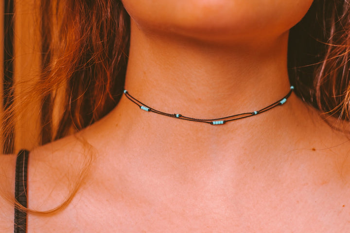 Dainty Beaded Choker Necklace - SAME SUN CO