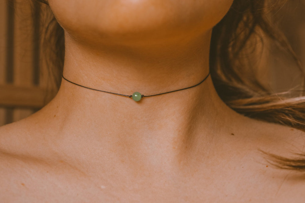 Dainty Green Aventurine Choker - SAME SUN CO