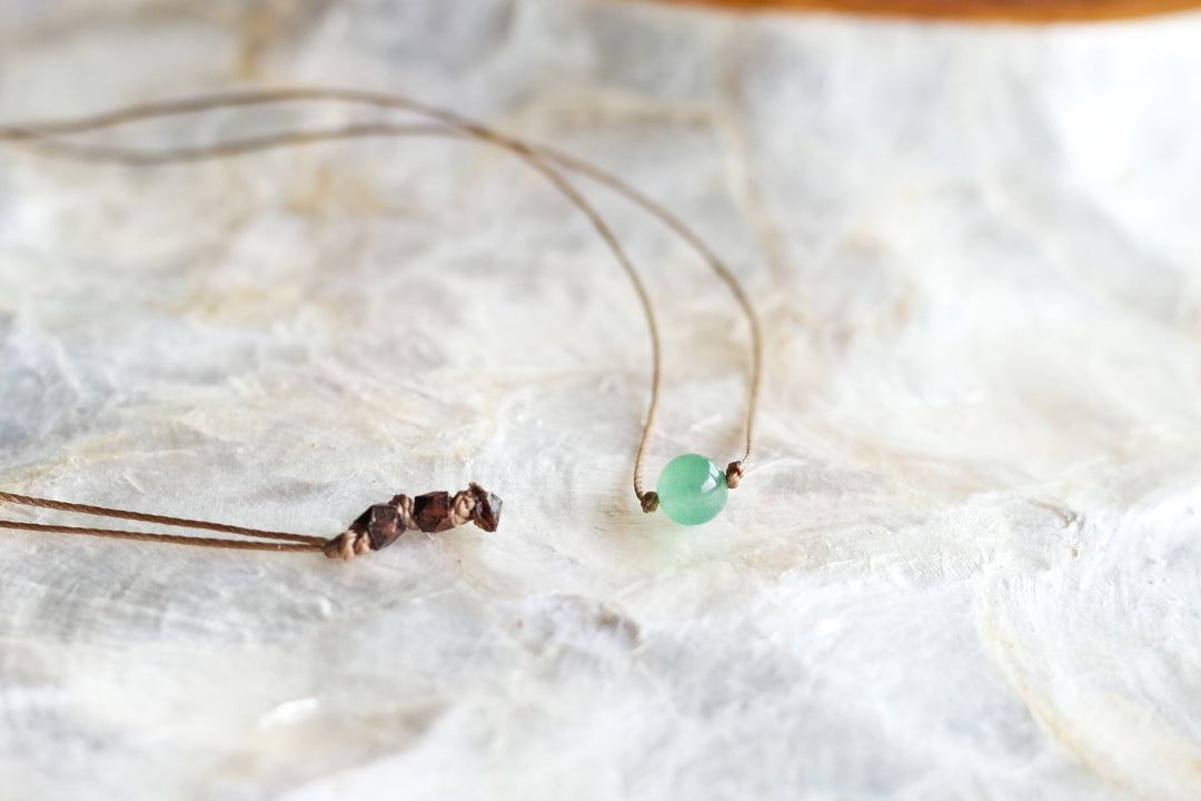 Dainty Green Aventurine Choker - SAME SUN CO