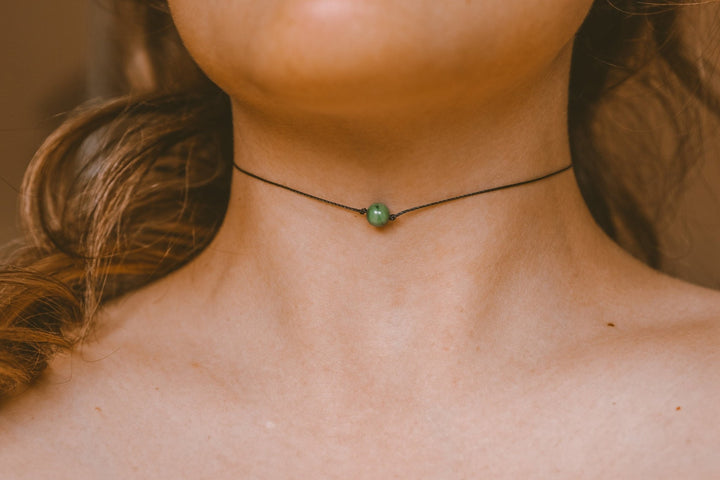 Dainty Green Jade Choker - SAME SUN CO