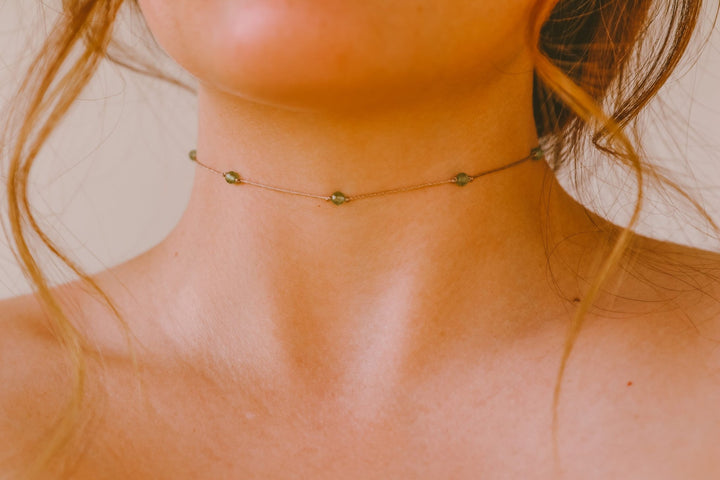 Dainty Peridot Choker Necklace - SAME SUN CO