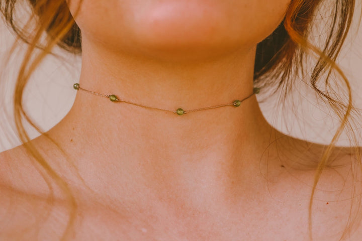 Dainty Peridot Choker Necklace - SAME SUN CO