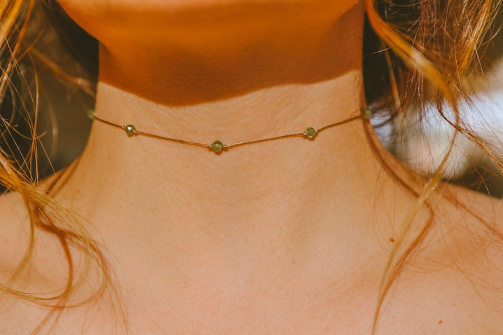 Dainty Peridot Choker Necklace - SAME SUN CO