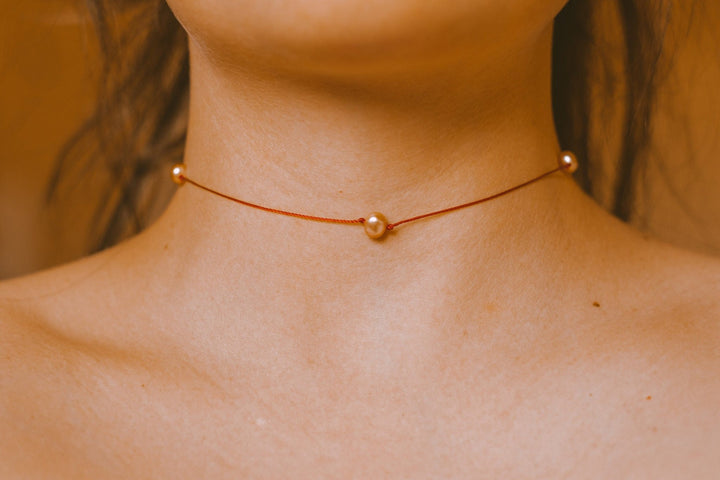 Dainty Pink Freshwater Pearl Choker - SAME SUN CO