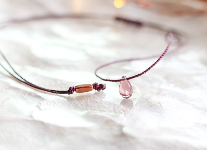 Dainty Purple Teardrop Necklace - SAME SUN CO