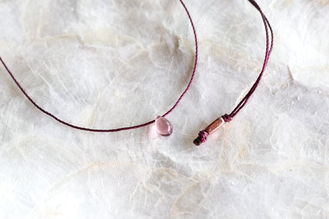 Dainty Purple Teardrop Necklace - SAME SUN CO