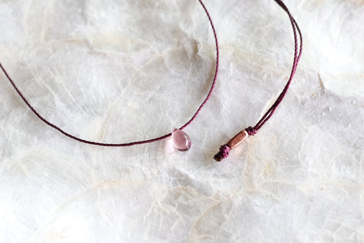 Dainty Purple Teardrop Necklace - SAME SUN CO