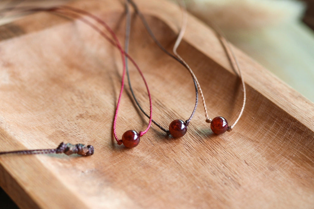 Dainty Red Garnet Choker - SAME SUN CO