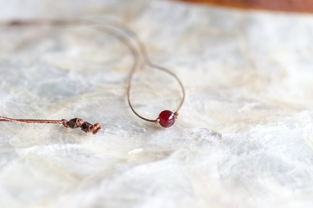 Dainty Red Garnet Choker - SAME SUN CO