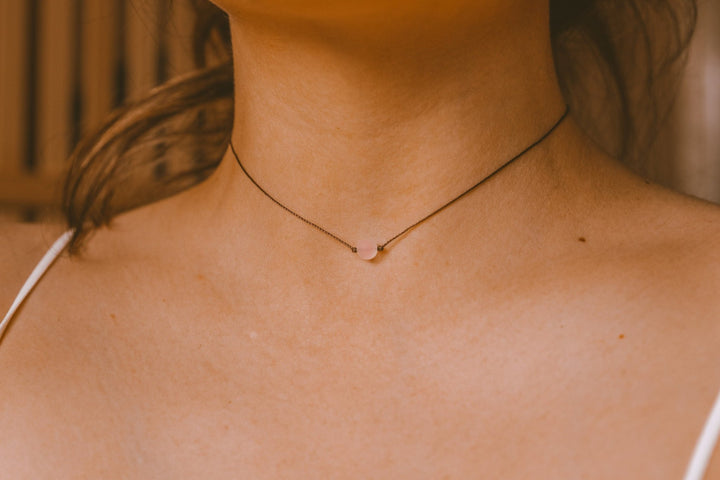 Dainty Rose Quartz Choker - SAME SUN CO