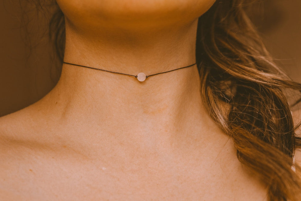 Dainty Rose Quartz Choker - SAME SUN CO