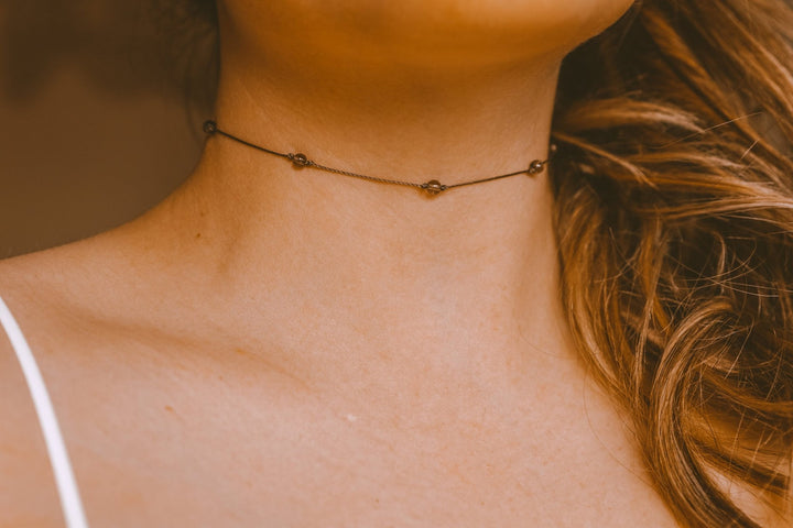 Dainty Smoky Quartz Choker - SAME SUN CO