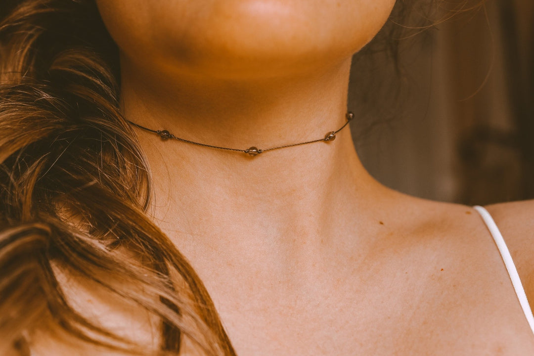 Dainty Smoky Quartz Choker - SAME SUN CO