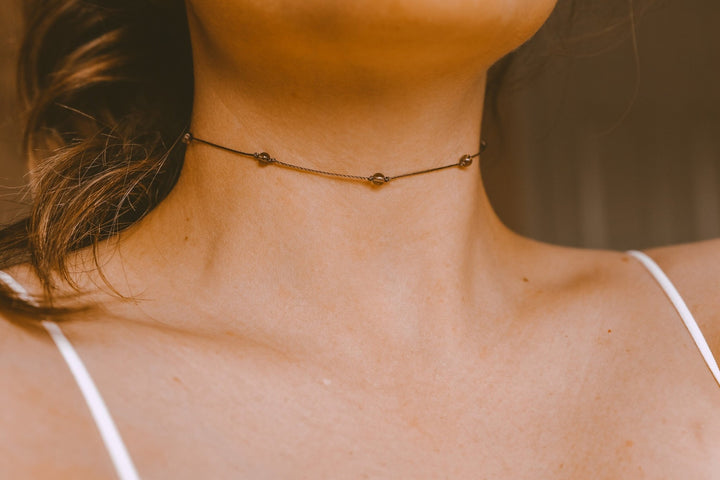 Dainty Smoky Quartz Choker - SAME SUN CO