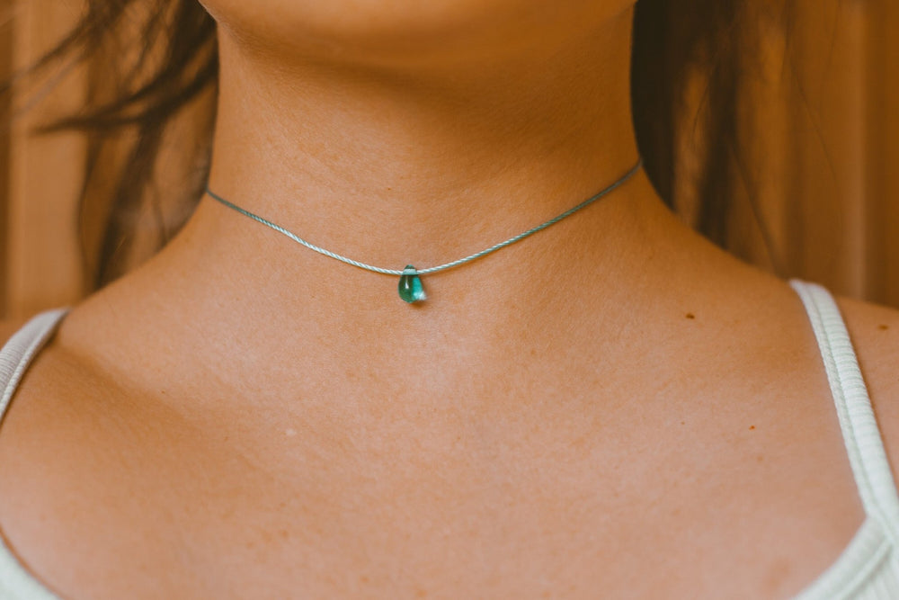 Dainty Turquoise Teardrop Choker - SAME SUN CO